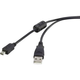 👉 Renkforce USB-kabel USB 2.0 USB-A stekker 1.50 m Black Met Ferrietkern, Vergulde steekcontacten