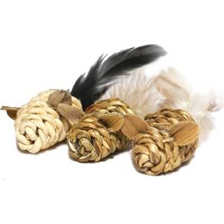 👉 Speelmuis tin speelgoed pakket kat Jolly moggy natural wild mini met catnip 3 ST 15 CM 5025659110813