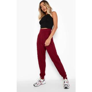 Grof Gebreide Joggingbroek, Dark Red