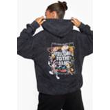 👉 Oversized Acid Wash Gebleekte Space Jam Hoodie, Black