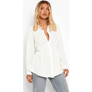 👉 Blouse Met Geplooide Taille, Ivory