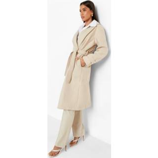 👉 Nepwollen Badjas Met Ceintuur, Ivory