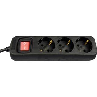 👉 Stekkerdoos zwart VB 3-voudig Randaarde schakelaar (1.5 meter) (3 x 1.0mm2) 8715063412340