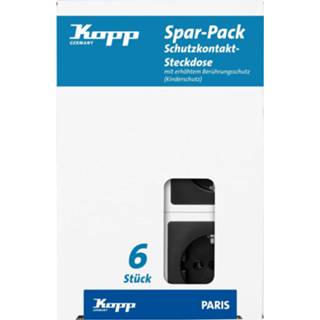 👉 Wandcontactdos zwart Kopp Paris RA Wandcontactdoos - KV 1-voudig Mat 6 Stuks 4008224656979