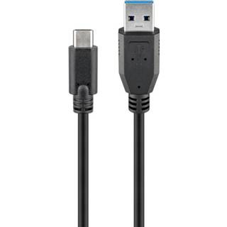 Zwart PVC USB-C naar USB-A CE USB 3.1 GEN 2 (USB 3.0) (M) kabel - 10Gbit/s Up to 60W adapter OTG 1m