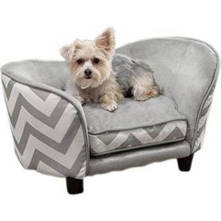 👉 Hondenmand grijs hout Enchanted sofa chevron 68X41X38 CM