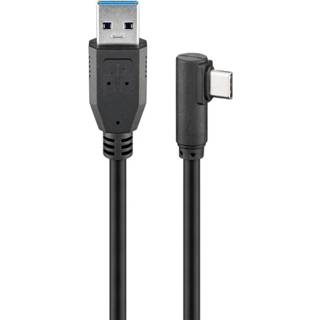 Zwart wit USB-C naar USB-A CE USB 3.2 GEN 1 (USB3.0) Aansluitkabel - 5Gbit/s adapter OTG kabel 0.5m 90° 4040849665004