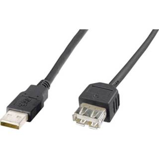 👉 Digitus USB-kabel USB-A stekker, USB-A bus 1.80 m Zwart