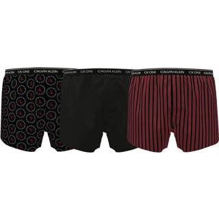 👉 Boxershort rood zwart male print Calvin Klein woven slim - stripes/rood/zwart