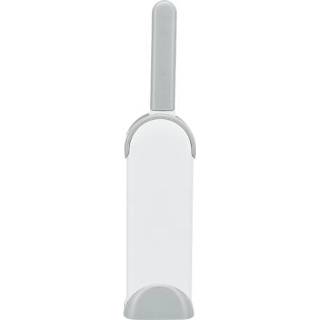 👉 Grijs wit tin Trixie harenpluizenborstel met reinigingsstation / 33 CM 4011905232355