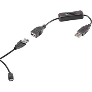 👉 Zwart Renkforce USB 2.0 Aansluitkabel [1x USB-A stekker - 1x Mini-USB B stekker] 40.00 cm Incl. aan/uitschakelaar, Vergulde steekcontacten 2050005392998