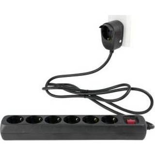 👉 Stekkerdoos zwart REV 6+1-voudig 2m Powersplit 4006341700919 12692514