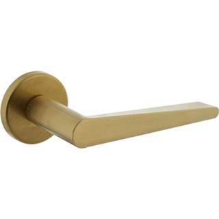 👉 Deurkruk titaan PVD zamac messing Intersteel Tiga op rozet ø50x7mm - mat 8714186551165