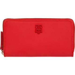 👉 Portemonnee One Size rood vrouwen Tommy Hilfiger - TH chic lrg za dames bright vermillion 8719862010349
