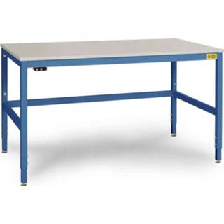 👉 Manuflex LC3918.5007 ESD-werktafel CANTOLAB speciale met melamine schijf, bxdxh = 1600 x 800 x 752-952 mm Stralend blauw (RAL 5007)