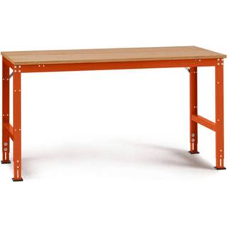 👉 Manuflex AU4035.2001 Werk achtergrond tafel universele standaard met multiplex plaat, bxdxh = 1250 x 800 x 760-870 mm Rood-oranje (RAL 2001)