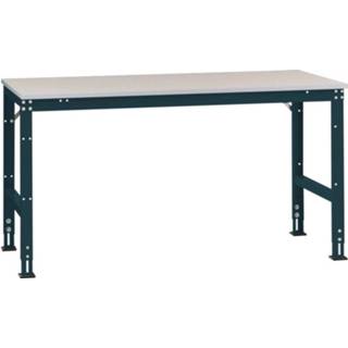 👉 Manuflex AU4077.5007 Werk achtergrond tafel universele standaard met kunststof plaat, bxdxh = 1500x1200x760-870 mm Stralend blauw (RAL 5007)