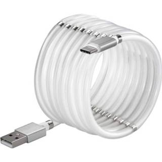 👉 Renkforce USB-kabel USB 2.0 USB-A stekker, USB-C stekker 1.00 m Wit Vergulde steekcontacten