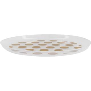 👉 Plastic bord gouden HEMA Borden Herbruikbaar - Ø22.5 Cm Stippen 4 Stuks 8718537953332