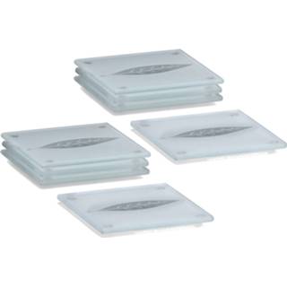 👉 Transparant glas 8x Glazen glazenonderzetters met bladeren print 10 x cm