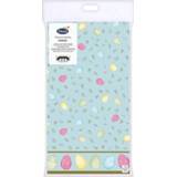 👉 Pasen tafelkleed/tafellaken paaseieren pastel blauw 138 x 220 cm - Pasen thema papieren tafeldecoraties