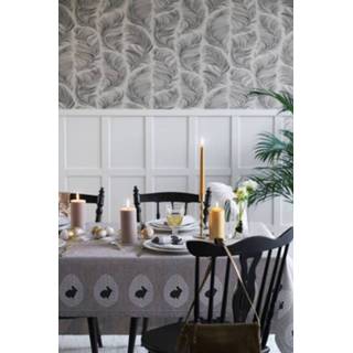 👉 Tafelkleed grijs beige papieren One Size meerkleurig Pasen tafeldecoratie set konijn tafelkleed/servetten grijs/beige rustiek - thema tafeldecoraties 8719538975613