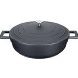 👉 Braadpan gietaluminium aluminium zwart Laag - 28cm, 4 Liter MasterClass 5028250720207