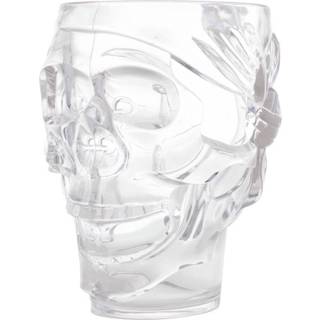 👉 Drinkbeker transparant Grote horror schedel 16 cm