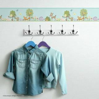 👉 Muursticker vinyl One Size blauw RoomMates Wooland Animal 22,8 x 457 cm aqua 34878206912