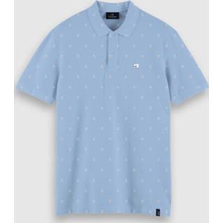 👉 Scotch & Soda Polo Classic Pique Print Licht blauw (160876 - 0598)