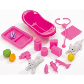👉 Tienerpop roze kunststof One Size Simba Steffi Love dierendokter 29 cm 24-delig 4006592573935