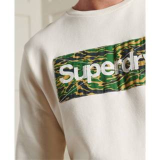 👉 Superdry Sweater Logo Canvas Crew Creme Wit (M2010419A - 22C)