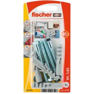 👉 Male Fischer bevestigingsset voor sanitaire toestellen WL 7x65mm 4st. 4048962218596