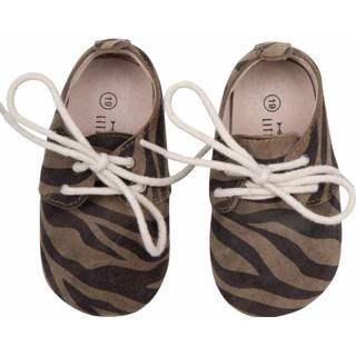 👉 Babyschoenen antraciet baby's bruin leer Little Indians Oxford Bootie Zebra 8719274052456