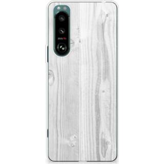 👉 Bumper hoesje wit Sony Xperia 5III White Wood 8720632167477
