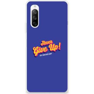 👉 Siliconen hoesje Sony Xperia 10 III met naam Never Give Up 8720632456366