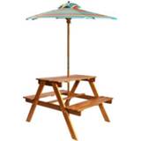 👉 Kinderpicknicktafel acaciahout male kinderen VidaXL met parasol 79x90x60cm massief 8718475613664