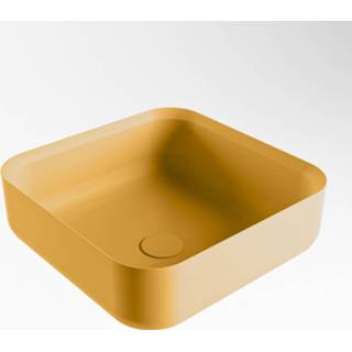 👉 Opzetwastafel Mondiaz Binx vierkant 36cm Ocher 6017341360322