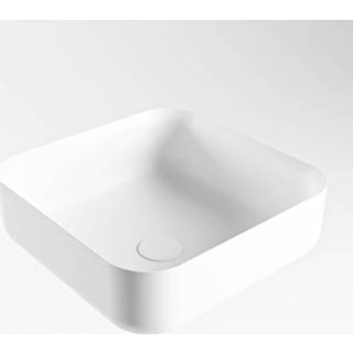 👉 Opzetwastafel Mondiaz Binx vierkant 36cm Talc 6017332519548