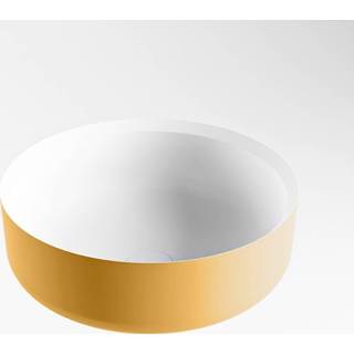 👉 Opzetwastafel Mondiaz Coss rond 36cm Ocher / Talc 6017320610639