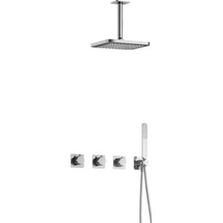 👉 Stopkraan chroom Hotbath Gal IBSGL70CR2 complete thermostatische douche inbouwset met 2 stopkranen plafondbuis - 8720512339000