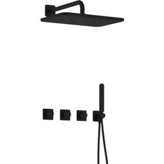 👉 Stopkraan zwart Hotbath Gal IBSGL70BL5 complete thermostatische douche inbouwset met 2 stopkranen gl106 - Mat 8720512338966