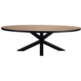 👉 Eettafel hout dustrieel bruin MOOS Dez 240 x 120 cm