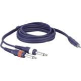 👉 Blauw active DAP 3,5mm Stereo Jack (m) - 2x 6,35mm Mono Kabel 1,5 meter 8717748046468