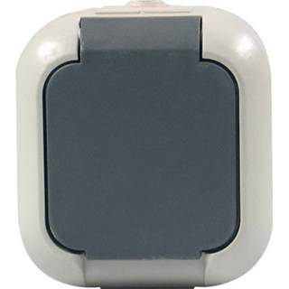 👉 REV 005520 1-voudig Wandcontactdoos Grijs