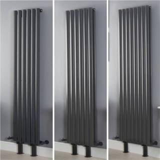 👉 Design radiatoren antraciet Designradiator Verticaal met Radiatorpoten | Kies de Afmeting Enkel- of Dubbelpaneel Ontwerp Revive 5051752971013