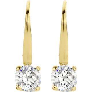 👉 Oorhanger active 14k Geelgouden Oorhangers met Zirkonia en brisur haak