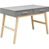 👉 Bureau grijs active Bopita Fenna 2 Lades - Grey/Natural 8712657062905