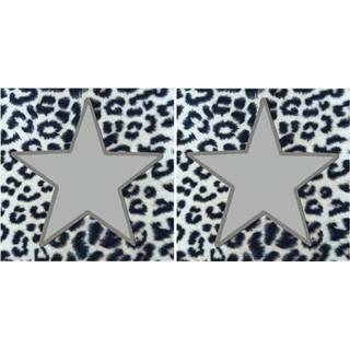 👉 Servet zilveren papieren One Size meerkleurig 40x Panterprint servetten met ster 33 x cm - Tafeldecoratie versieringen wegwerpservetten 3-laags 8720147641141