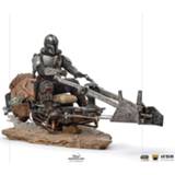 👉 Mannen Star Wars The Mandalorian Deluxe Art Scale Statue 1/10 on Speederbike 18 cm 609963128402